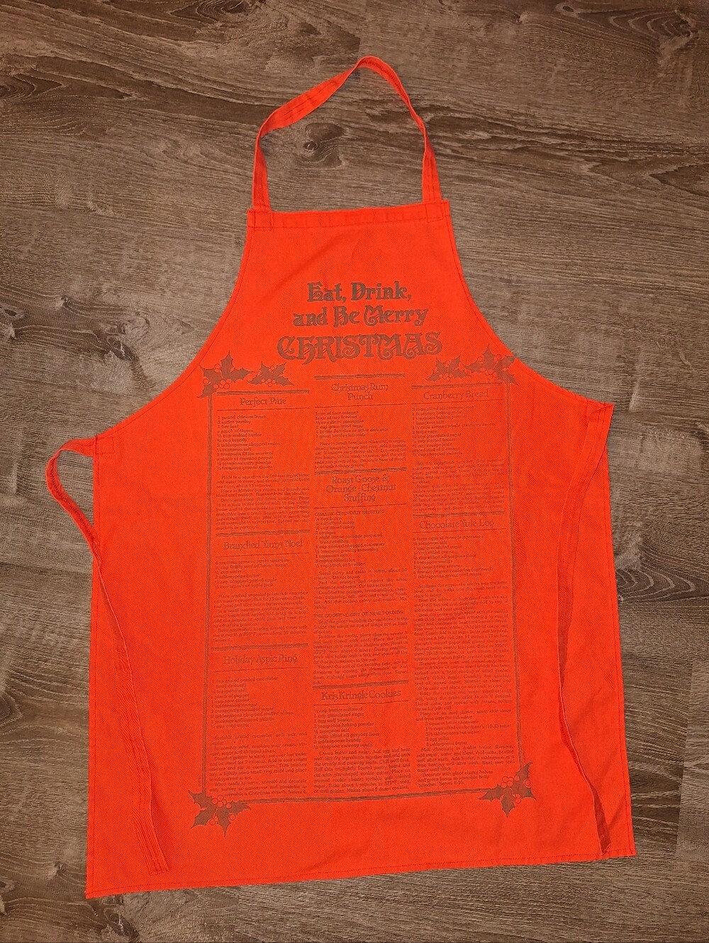 1978 Vintage Christmas Recipe Apron Holiday Apron Eat Drink Be Merry Christmas